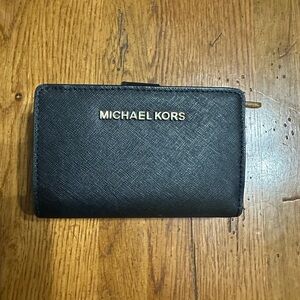 Michael Kors Black Pebble Leather Wallet
